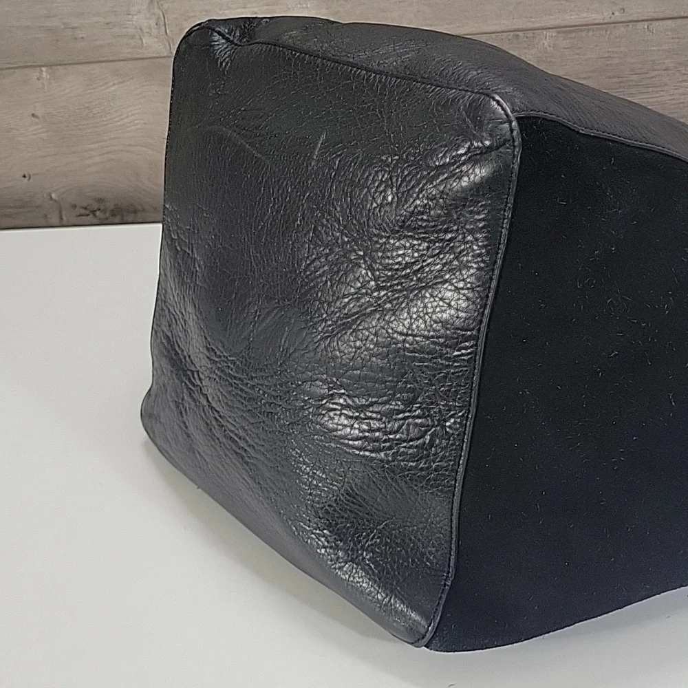 Large Margot Black Women’s Leather & Suede Tote Bag